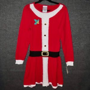 Santa Sweater Dress Girls Small 6-6X